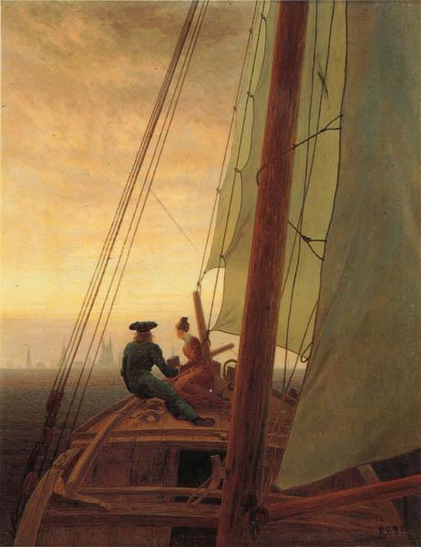 Caspar David Friedrich On a Sailing Ship Sweden oil painting art